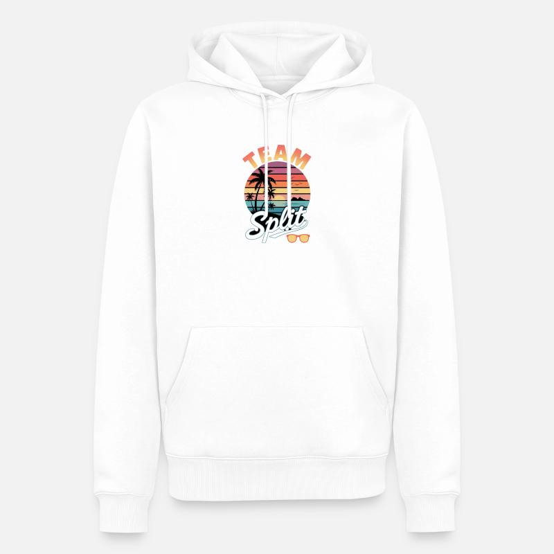 Équipe Split Sunset Tropics - Sweat à capuche Premium bio Homme - blanc