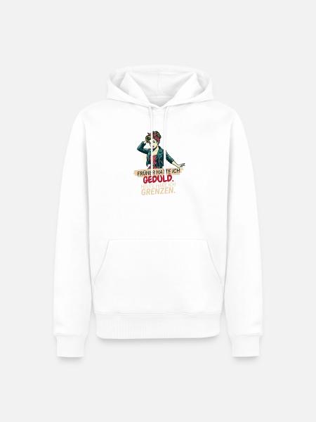 Grenzen Statt Geduld - Männer Premium Bio Hoodie - Weiß