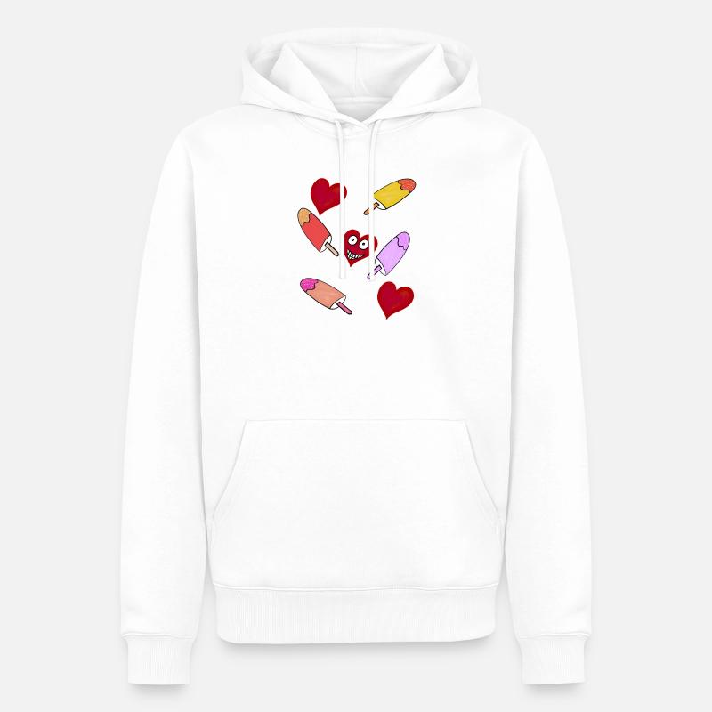Eis Eiskrem Eiscreme Kinder - Männer Premium Bio Hoodie - Weiß