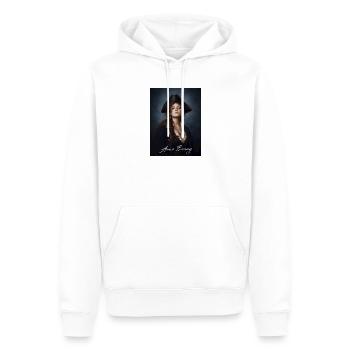 Portrait pirate d’Anne Bonny - Sweat à capuche Premium bio Homme - blanc - Devant - Nico (187cm)