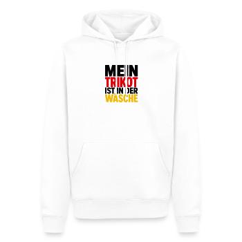 Mein Trikot ist in der Wäsche - Männer Premium Bio Hoodie - Weiß - Vorne - Nico (187cm)