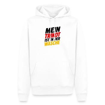 Mein Trikot ist in der Wäsche - Männer Premium Bio Hoodie - Weiß - Vorne - Nico (187cm)