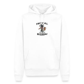 Diction des sports d’hiver de snowboard Bulldog chien - Sweat à capuche Premium bio Homme - blanc - Devant - Nico (187cm)