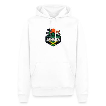 Jamaica Palm Trees Sunset Hummingbird - Men’s Premium Organic Hoodie - white - Front - Nico (187cm)