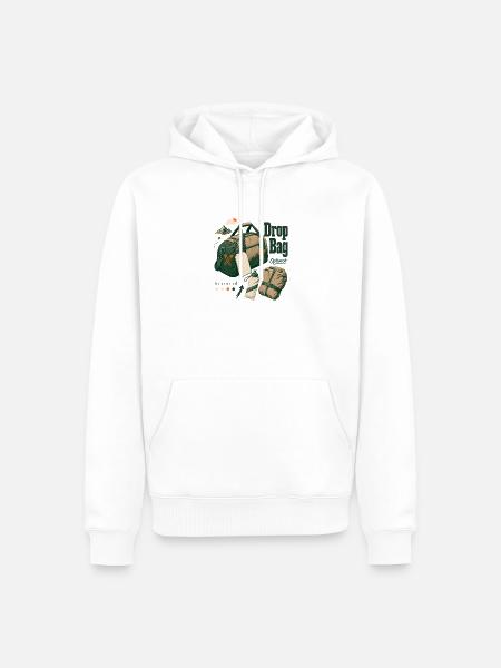 Ultra Marathon Drop Bag Optimist, Finisher-Crew - Männer Premium Bio Hoodie - Weiß