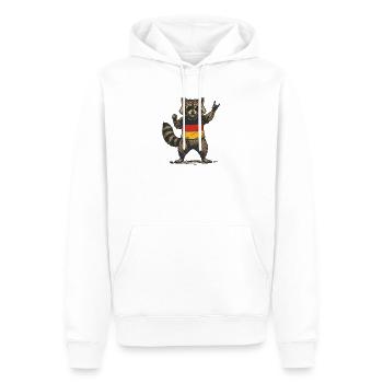 Raccoon in Germany Flag Shirt - Men’s Premium Organic Hoodie - white - Front - Nico (187cm)