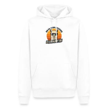 Bin Da Kann Losgehen Es Eskaliert Eh Alpaka Party - Männer Premium Bio Hoodie - Weiß - Vorne - Nico (187cm)