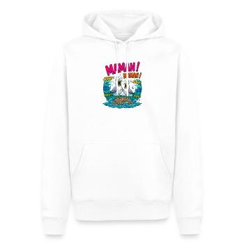 Maman Mouettes Qui Crient Humour - Sweat à capuche Premium bio Homme - blanc - Devant - Nico (187cm)