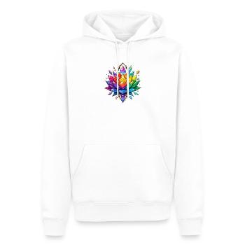 Lotus de Cristal Lumineux - Sweat à capuche Premium bio Homme - blanc - Devant - Nico (187cm)