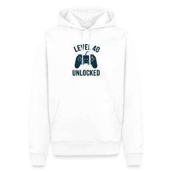 40e anniversaire de Gaming - Sweat à capuche Premium bio Homme - blanc - Devant - Nico (187cm)