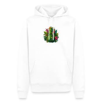 Courgettes coupables sous forme de feuille - Sweat à capuche Premium bio Homme - blanc - Devant - Nico (187cm)