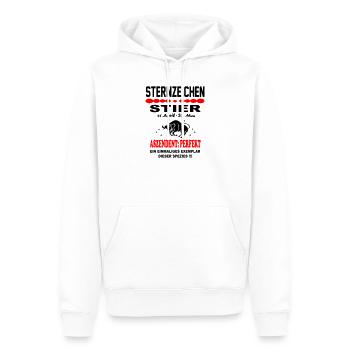 Stier Sternzeichen Horoskop Aszendent Perfekt - Männer Premium Bio Hoodie - Weiß - Vorne - Nico (187cm)
