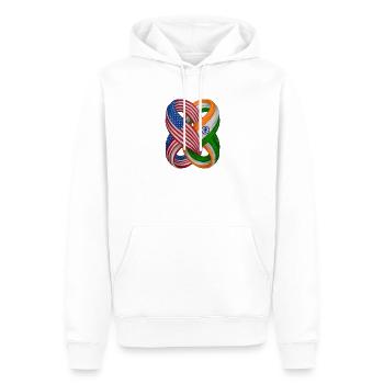 Drapeaux des États-Unis et de l’Inde - Sweat à capuche Premium bio Homme - blanc - Devant - Nico (187cm)