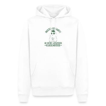 Meister geschafft Lizenzierter Klugscheißer - Männer Premium Bio Hoodie - Weiß - Vorne - Nico (187cm)