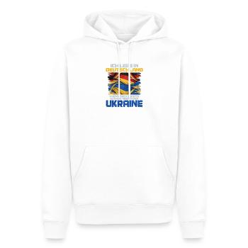 Deutschland liebt Ukraine Flagge - Männer Premium Bio Hoodie - Weiß - Vorne - Nico (187cm)