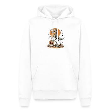 Tyrannosaurus Rex Meme Halloween Dino Skelett  - Männer Premium Bio Hoodie - Weiß - Vorne - Nico (187cm)