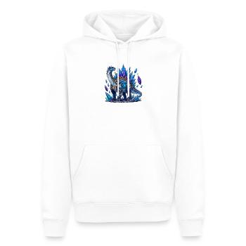 Eisblauer Kristalldrache - Men’s Premium Organic Hoodie - white - Front - Nico (187cm)