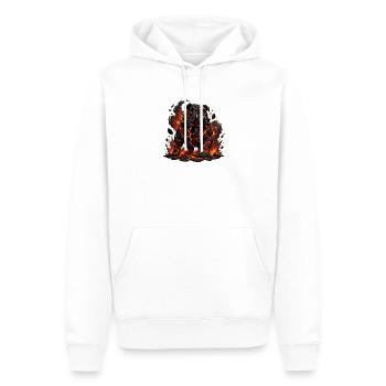 Lava Bulldog with Flame Claws - Men’s Premium Organic Hoodie - white - Front - Nico (187cm)
