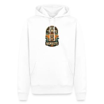 Faultier Mein Tempo Heißt Namaste Shirt - Männer Premium Bio Hoodie - Weiß - Vorne - Nico (187cm)