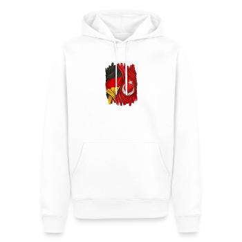 Drapeaux fiers de l’Allemagne et de la Turquie - Sweat à capuche Premium bio Homme - blanc - Devant - Nico (187cm)
