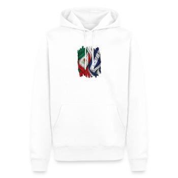 Fiers des drapeaux du Mexique et du Honduras - Sweat à capuche Premium bio Homme - blanc - Devant - Nico (187cm)