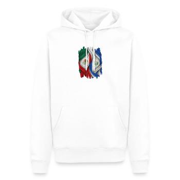 Fiers des drapeaux du Mexique et du Salvador - Sweat à capuche Premium bio Homme - blanc - Devant - Nico (187cm)