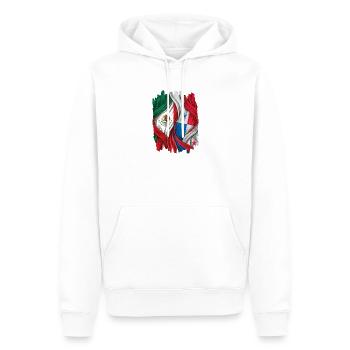 Fiers des drapeaux du Mexique et du Panama - Sweat à capuche Premium bio Homme - blanc - Devant - Nico (187cm)