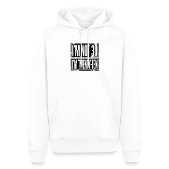 Je n’ai pas 30 ans, j’ai 20 ans - Sweat à capuche Premium bio Homme - blanc - Devant - Nico (187cm)