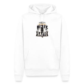 Gitarre - Das ist meine beste Saite - Männer Premium Bio Hoodie - Weiß - Vorne - Nico (187cm)