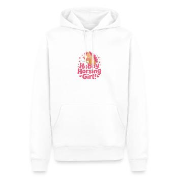 Hobby Horsing Girl Hobby Horse Cavalier Chevaux de poney montées - Sweat à capuche Premium bio Homme - blanc - Devant - Nico (187cm)