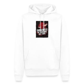 Ce n’est pas diagnostiqué, mais quelque chose ne va pas - Sweat à capuche Premium bio Homme - blanc - Devant - Nico (187cm)