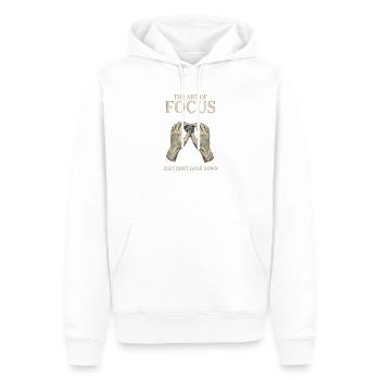 Boulderer Bouldering Art Of Focus - Men’s Premium Organic Hoodie - white - Front - Nico (187cm)