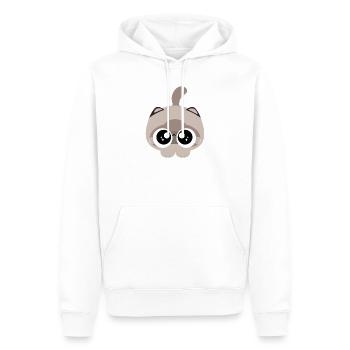 Étincelle du chaton aux grands yeux - Sweat à capuche Premium bio Homme - blanc - Devant - Nico (187cm)