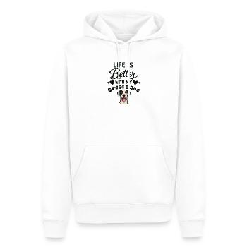 Life is better with my Great Dane - Men’s Premium Organic Hoodie - white - Front - Nico (187cm)