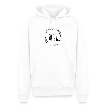 Lune Amour Magique des Chats - Sweat à capuche Premium bio Homme - blanc - Devant - Nico (187cm)