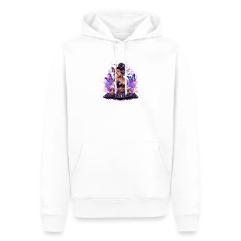 DJ de nuit avec un style papillon - Sweat à capuche Premium bio Homme - blanc - Devant - Nico (187cm)