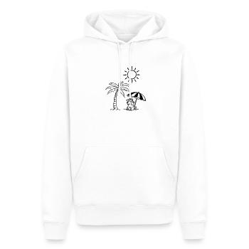 Lustiges Hundedesign am Strand  - Männer Premium Bio Hoodie - Weiß - Vorne - Nico (187cm)