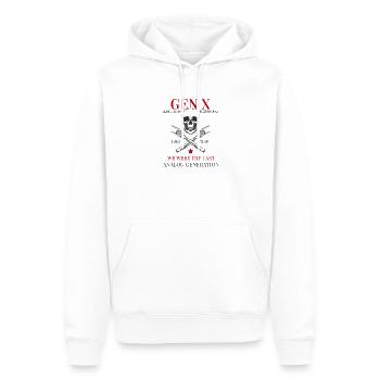 Gen X – Élevé à l’extérieur est resté dur - Sweat à capuche Premium bio Homme - blanc - Devant - Nico (187cm)