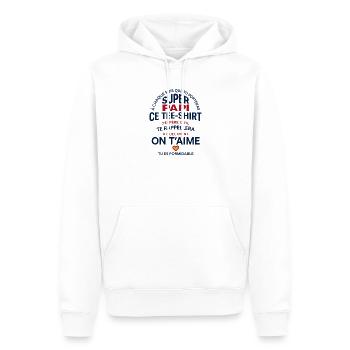 Super Papi On T'aime Cadeau Grand-Père - Sweat à capuche Premium bio Homme - blanc - Devant - Nico (187cm)
