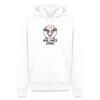 Kuhliebe mit Blumenkranz - Männer Premium Bio Hoodie - Weiß - Vorne - Nico (187cm)
