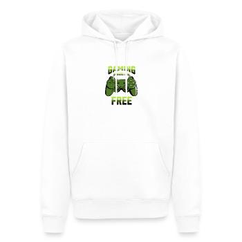 Gaming ist, wo ich mich frei fühle, Controller-Shirt - Männer Premium Bio Hoodie - Weiß - Vorne - Nico (187cm)
