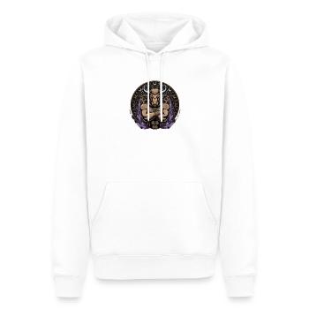 Mystic Taurus Zodiaque Symbole ésotérique de Taureau - Sweat à capuche Premium bio Homme - blanc - Devant - Nico (187cm)
