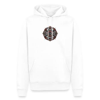 Zahnrad-Mandala der Schraubenkunst - Männer Premium Bio Hoodie - Weiß - Vorne - Nico (187cm)