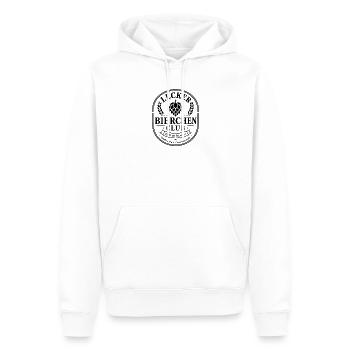 Backprint | Bierliebhaber BIER-BIERCHEN saufen - Männer Premium Bio Hoodie - Weiß - Vorne - Nico (187cm)