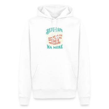 Beau-Papa Humour Cadeau Fête Des Pères Retro - Sweat à capuche Premium bio Homme - blanc - Devant - Nico (187cm)