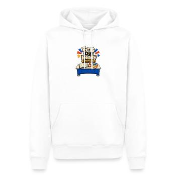 Premier jour d’école Enseignant d’élémentaire Rencontrez le Te - Sweat à capuche Premium bio Homme - blanc - Devant - Nico (187cm)