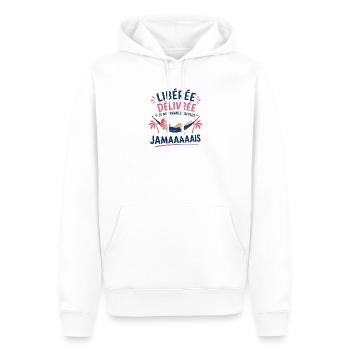 Libérée délivrée Hamac Tropical - Sweat à capuche Premium bio Homme - blanc - Devant - Nico (187cm)