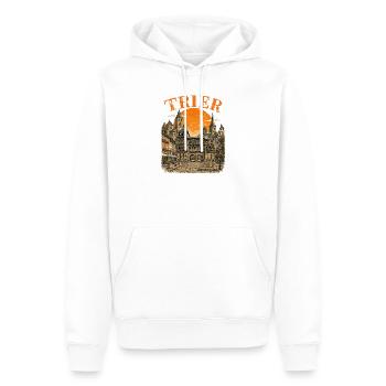  Vintage Trier Skyline historische Straßenansicht - Männer Premium Bio Hoodie - Weiß - Vorne - Nico (187cm)
