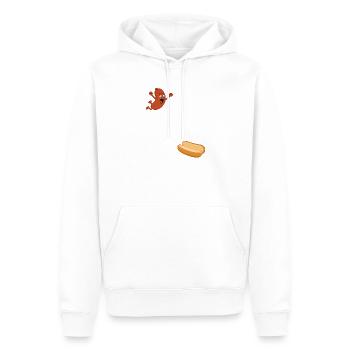Hot-dog saute dans le pain – Hot-dog pour le 4 juillet - Sweat à capuche Premium bio Homme - blanc - Devant - Nico (187cm)