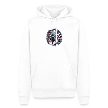 Ninja d’hiver dans le village enneigé - Sweat à capuche Premium bio Homme - blanc - Devant - Nico (187cm)